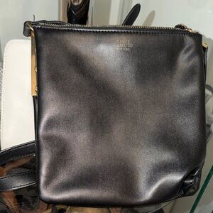 Vince Camuto Shiny Black Messenger Bag